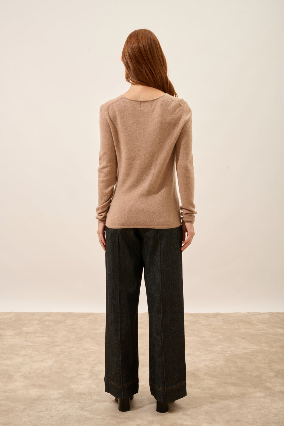 Jersey de Cuello Redondo - Vivian - Camel Jaspeado