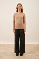 Pull Col Rond - Vivian - Camel Chiné