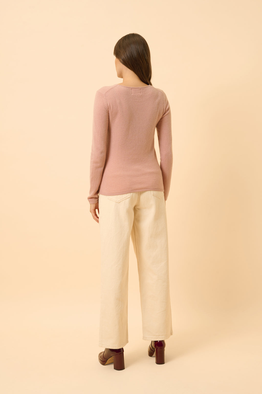 Jersey de Cuello Redondo - Vivian - Madera de Rosa