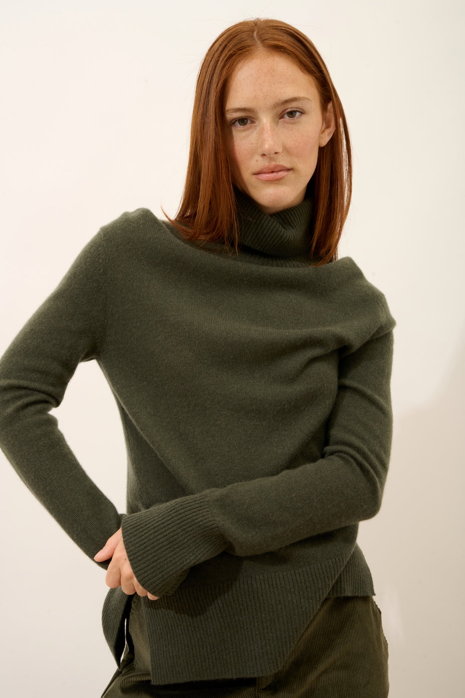 Roll-Neck Jumper - Lexie - Khaki