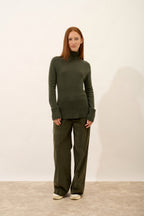Roll-Neck Jumper - Lexie - Khaki