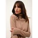 Just Cashmere - Pull Col Roulé Lexie Camel Chiné - 100% Cachemire - 2 Fils - Jersey - Femme