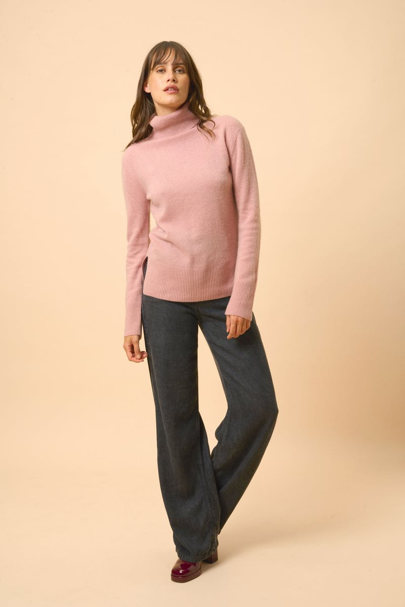 Pull Col Roulé - Lexie - Bois De Rose