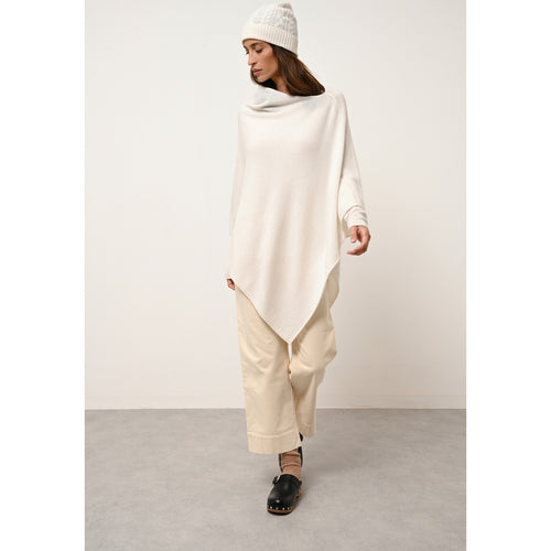 Poncho Meredith - 100% Cachemire 2 Fils - Ivoire - Femme