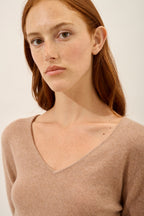 Jersey Cuello Pico - Joan - Camel Vigoré
