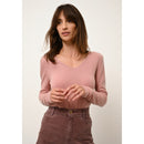 Cashmere  sudadera Just - Joan Bois De Rose Jersey Cuello en V - 100% Cachemira - 2 Hilados - - Damas