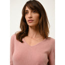 Just Cashmere - Pull Col V Joan Bois De Rose - 100% Cachemire - 2 Fils - Jersey - Femme