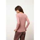 Cashmere  sudadera Just - Joan Bois De Rose Jersey Cuello en V - 100% Cachemira - 2 Hilados - - Damas