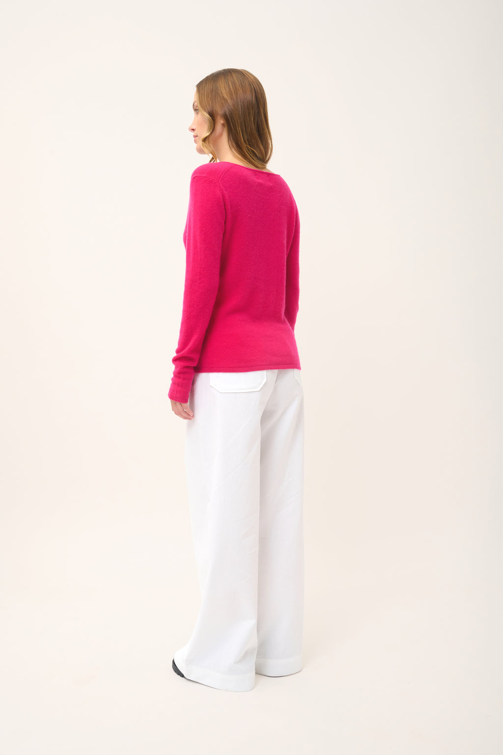 Pull Col V - Joan - Fuchsia