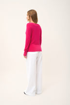 Pull Col V - Joan - Fuchsia