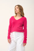 Pull Col V - Joan - Fuchsia
