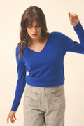 Pull Col V - Joan - Outremer