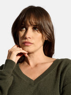 V-Neck Jumper - Nora - Khaki