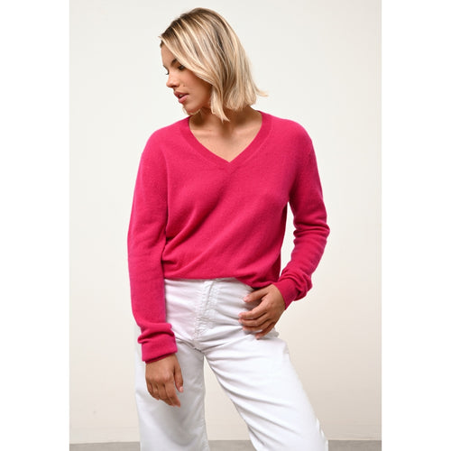 Pull Col V - Nora - Fuchsia