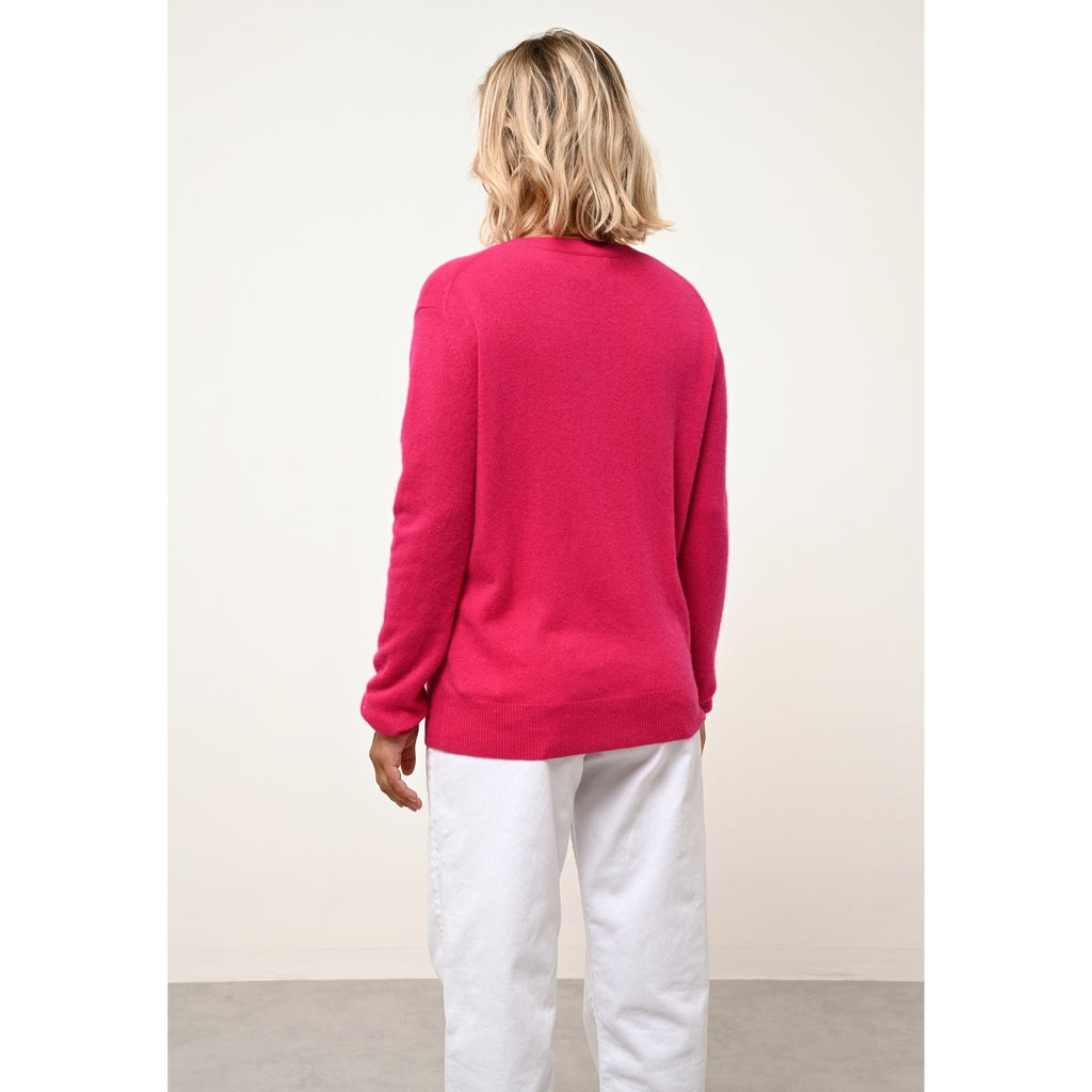 Jersey de Cuello de Pico - Nora - Fucsia