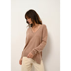 Jersey Cuello Pico Delante Y Detrás - Opal - Camel Vigoré