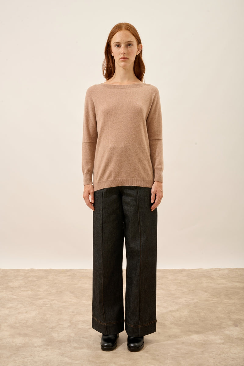 Pull Chauve Souris - Rebecca - Camel Chiné