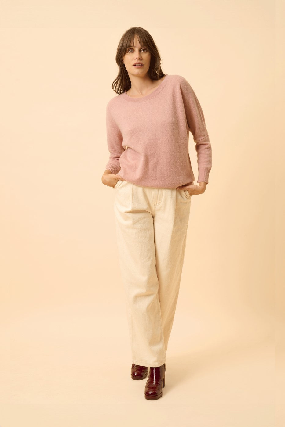 Batwing Jumper - Rebecca - Rose Wood