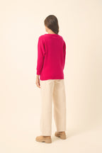 Just Cashmere - Pull Chauve Souris - Rebecca - Fuchsia