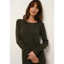 Cashmere Just - Vestido Susan Cuello Redondo - Caqui - 100% Cachemira 2 Hilos - Mujer