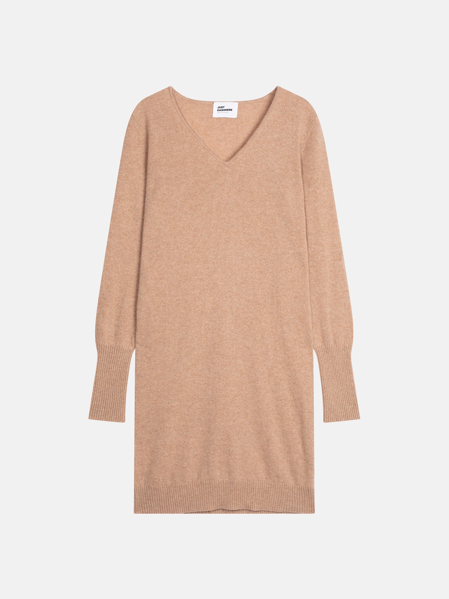 Round Neck Dress - Susan - Camel Chiné