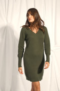 Robe Col V - Tracy - Kaki