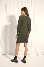 Robe Col V - Tracy - Kaki