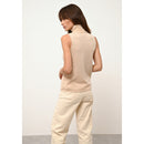 Just Cashmere - Jersey de cuello alto sin mangas - Morado - Arena