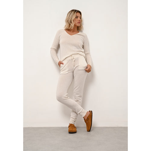 Just Cashmere - Jogging Wendy Ivoire - 100% Cachemire - 2 Fils - Jersey - Femme