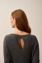 Jersey de Cuello Barco con Abertura en la Espalda - Abigail - Gris Antracita Vigoré