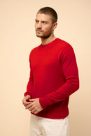 Pull Col Rond Howard - 100% Cachemire 2 Fils - Rouge - Homme