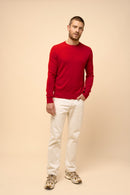 Pull Col Rond Howard - 100% Cachemire 2 Fils - Rouge - Homme