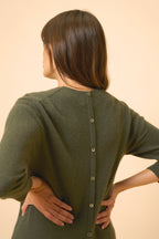 Pull Col Rond Boutonné Dos - Janice - Kaki