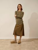 Pull Col Rond Boutonné Dos - Janice - Army