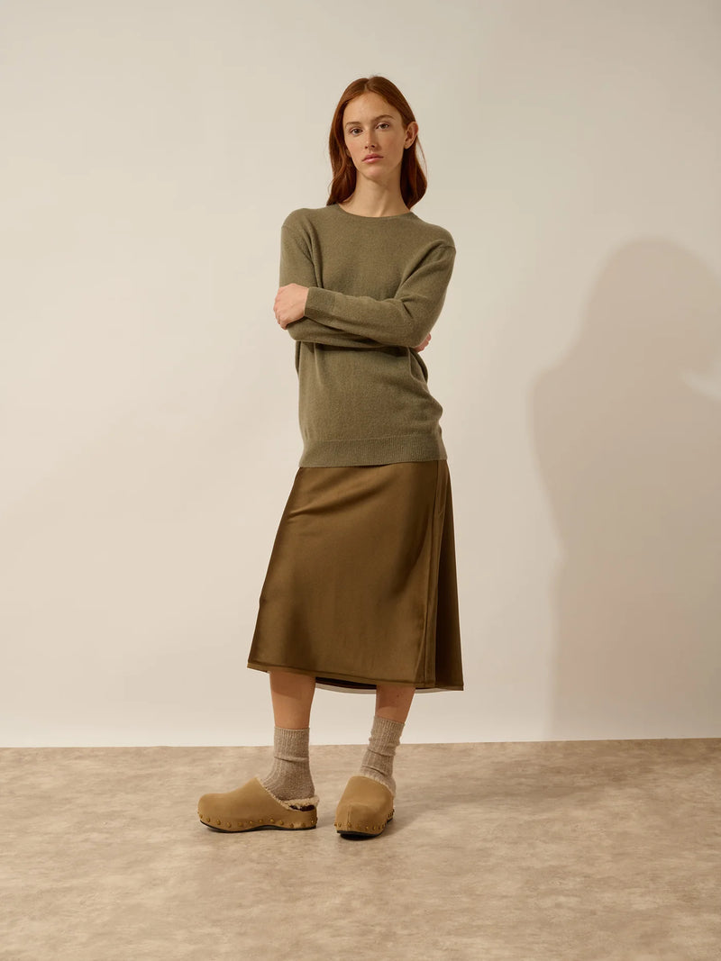 Pull Col Rond Boutonné Dos - Janice - Army