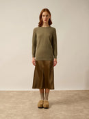 Pull Col Rond Boutonné Dos - Janice - Army