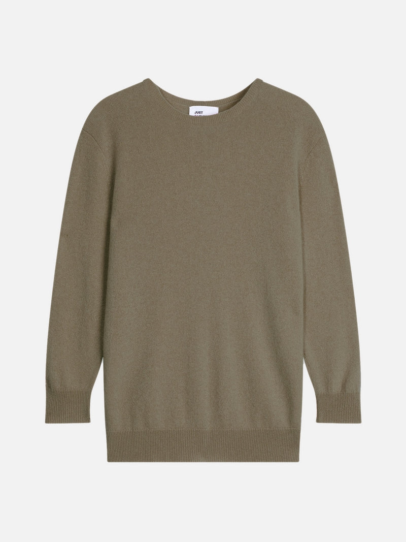 Pull Col Rond Boutonné Dos - Janice - Army