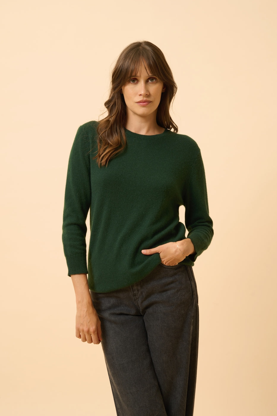 Jersey Cuello Redondo Abotonado Espalda - Janice - Ciprés