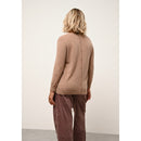 Just Cashmere - Pull Col Rond Boutonné Dos Janice Camel Chiné - 100% Cachemire - 2 Fils - Jersey - Femme