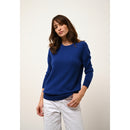 Cashmere Just - Janice Jersey Cuello Redondo con Botones Atrás - Ultramar - 100% Cachemira 2 Hilados - Mujer