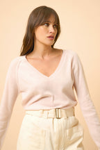 V-Neck Sweater - Phoebe - Powder