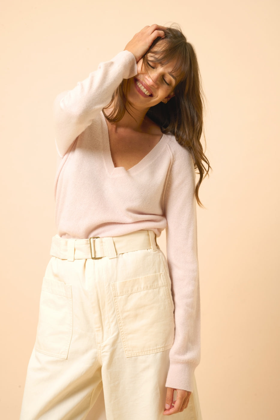 V-Neck Sweater - Phoebe - Powder