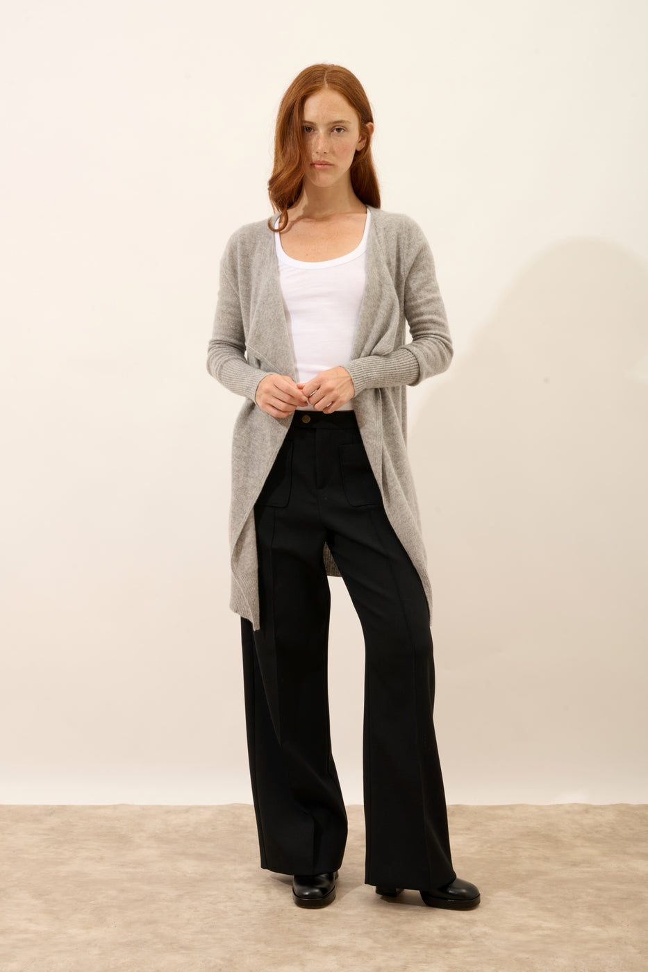 Chaqueta Larga - Brooke - Gris Jaspeado Nube