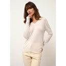 Just Cashmere - Pull Col V Nora Ivoire, 100% Cachemire, 2 Fils, Jersey - Femme