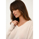 Just Cashmere - Pull Col V Nora Ivoire, 100% Cachemire, 2 Fils, Jersey - Femme