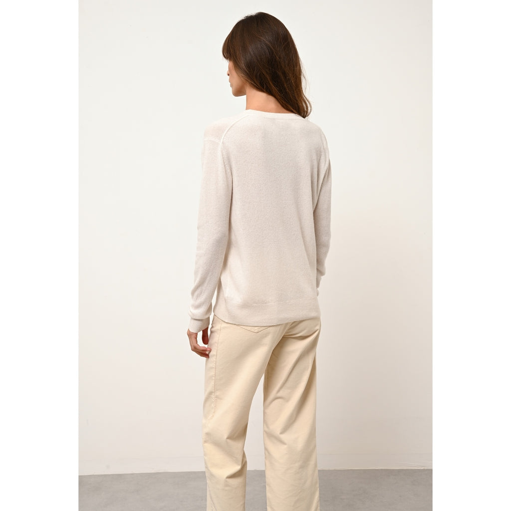 Jersey Cuello de Pico - Nora - Marfil