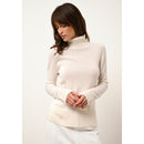 Cashmere Just - Jersey de mujer Lexie Snow 100% cachemira de 2 hilos con cuello vuelto