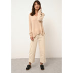 Pull Col V Devant Et Dos - Opal - Sable