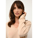 Cashmere  sudadera Just - Jersey de mujer Opal Sable con cuello en V por delante y por detrás, 100% cachemira, 2 hilos,