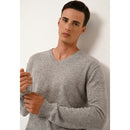 Pull Col V  Tom - 100% Cachemire 2 Fils - Nuage Chiné - Homme